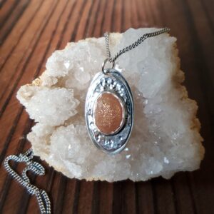 Sunstone Sterling Silver Necklace