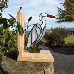 Heron Stained Glass Bookend