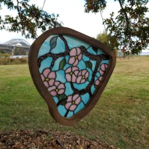 Stained Glass Cherry Blossom Suncatcher