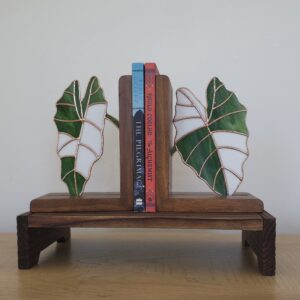 Alocasia Stained Glass Bookends
