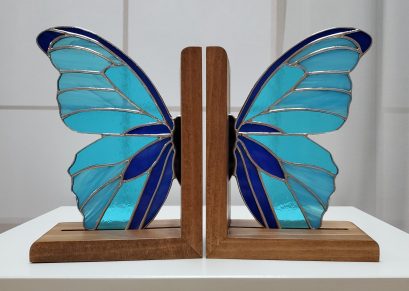 Shades Of Blue Butterfly Bookends